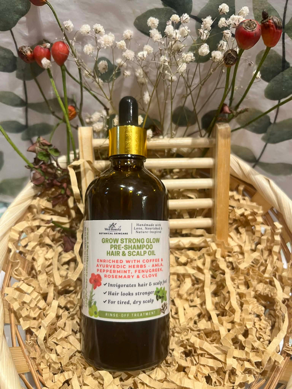 Grow Strong Glow Pre-Shampoo Hair & Scalp Oil w/ Ayurvedic Herbs