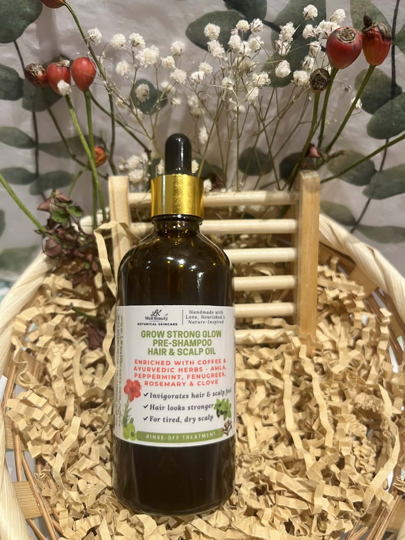 Grow Strong Glow Pre-Shampoo Hair & Scalp Oil w/ Ayurvedic Herbs