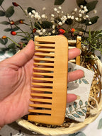 Peach Wood Wide-Tooth Wooden Comb