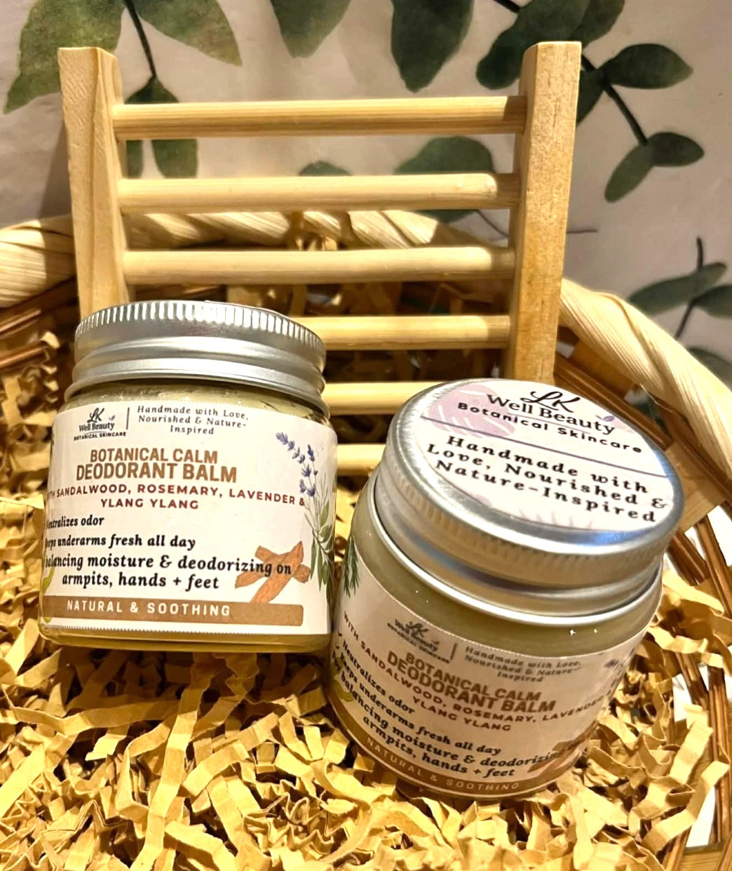 Botanical Calm Natural Deodorant Balm w/ Sandalwood~ Underarms & Foot 50g