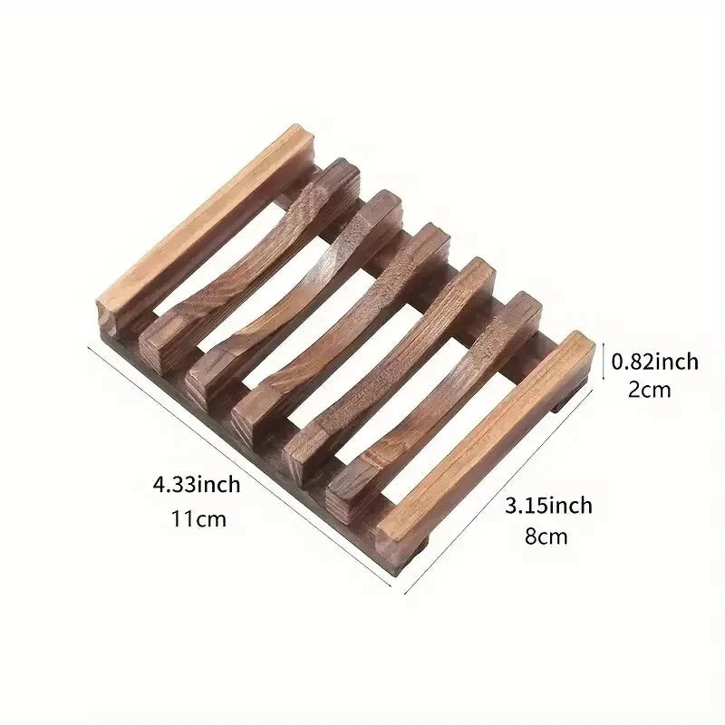 1x Luxury Mahogany Wooden Soap Dish Rack